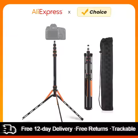 Andoer SL25-5 85.03” Foldable Tripod Stand Aluminum Alloy 5 Sections Adjustable 5kg/11.02lbs Load Ca