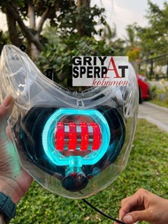 REFLEKTOR LAMPU DEPAN MIO SOUL KARBU BILED PROJIE LED 4 LENSA