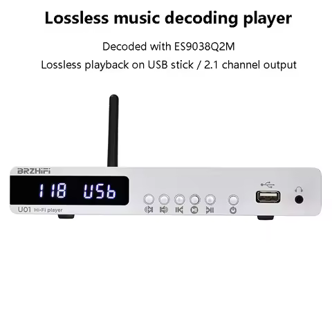 Bluetooth Audio Decoder ES9038Q2M Decoding Audio Player Lossless USB Read 2.1 Channel Digital Turnta