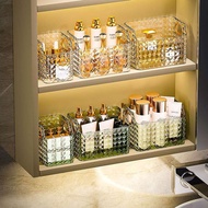 Mirror Cabinet Storage Box Cosmetics Toilet Dresser Storage Organize Box Desktop Storage Box Diamond Pattern Storage Box