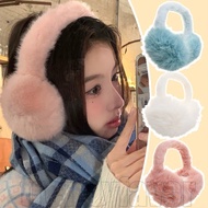 Y2k Pure Color Imitation Fox Fur Earmuffs - Winter Korean Soft Plush Ear Cover - Women Furry Fashion