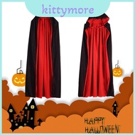 Cloak Vampire Halloween Hooded Cape For Adult And Kids Reversible Black And Costume Red Cosplay