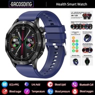 Blood Sugar Smart Watch Blood Lipid Uric Acid Health Monitor Sport Watch Smart ECG+PPG HD Bluetooth 