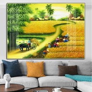 TRANH TRÁNG GƯƠNG ĐỒNG QUÊ (kích thước 40x60cm) - DQ2
