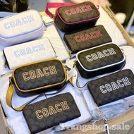 Coach mini cross-bags for women with mini box shape size 19cm thick and soft Pu leather standard form