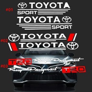 2Pcs Car Toyota Reflective Rearview Mirror Sticker Modified Car Body Tail Decals Symbolize Badge For Vios Camry RAV4