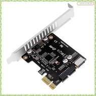 [J X Q K] PCIE to USB 3.0 Hub Splitter PCIE to USB 3.0 Expansion Card 19Pin PCI-E to USB 3.0 Hub Spl