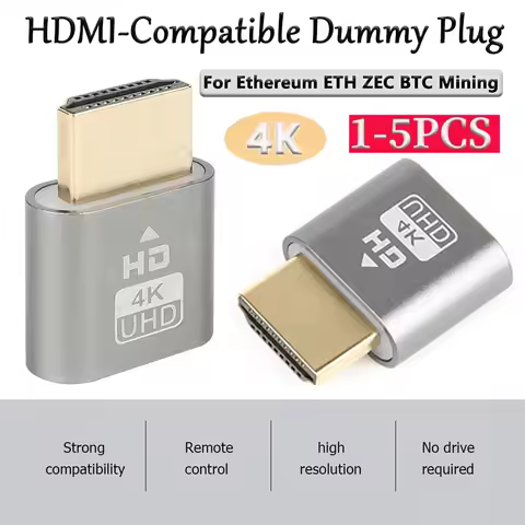 4K HDMI-Compatible Dummy Plug Virtual Monitor Display Adapter Headless Ghost Display Emulator For Et