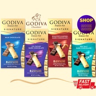 GODIVA Belgium 1926 Signature Tablet: Milk Chocolate/ Dark Choc Almond/ Dark Choc Seasalt 90G