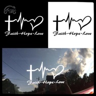 [8C11] Faith Hope Love Vinyl Car Stier Cartoon   Religiou  Symbol  [8C]