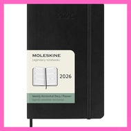 Moleskine 2026 Weekly Diary Pocket Size - Horizontal Layout, Soft Cover, Black