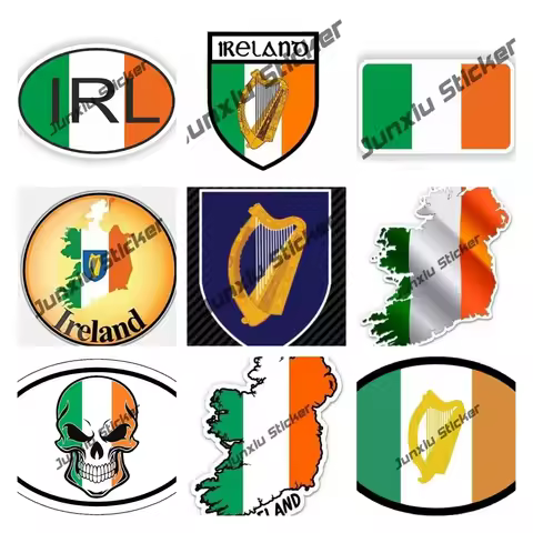Ireland Flag Decal Irish Coat of Arms Sticker Self Adhesive Vinyl Decal Ireland Map IRL Funny Sticke