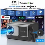 GOOJODOQ Projector 8K โปรเจคเตอร์มินิ 1080P 8K สำหรับโทรศัพท์ โปรเจคเตอร์บ้าน Full HD พกพาง่าย  Andr