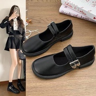 Korean School Shoes For Women With Heels Black 2.5cm Mary Jane Shoes