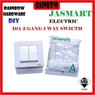 JASMART A SERIES 10A 2 GANG 1 WAY WALL SWITCH / SUIS LAMPU / SUIS KIPAS (SIRIM APPROVAL)