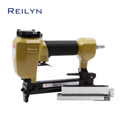 Reilyn 20Ga 1022J Pneumatic Upholstery Nailer 11.2mm Air Crown Stapler 10-22mm Framing Nail Gun for 