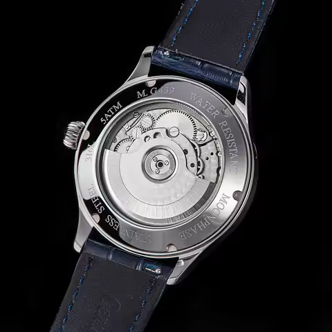 Sugess Moonphase Watch of Men 40mm Automatic Mechanical Wristwatches Seagul ST2528 Movement Stainles