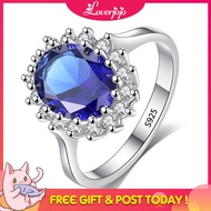 Loverjojo Cut 3.2Ct To Create Blue Zircon Ring Original Charm Engagement Ring