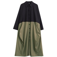 XITAO A-line Casual Full Sleeve Single Breasted Solid Color Dress Patchwork Simplicity Sweet Autumn 