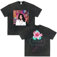 [ada stok]Bjork Post Album Promo Vintae T Shirt Lelaki Wanita Pakaian Hip Hop T-shirt Oversized Kapa