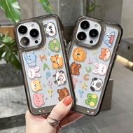 Compatible for IPHONE 6S 7 8 PLUS X XS XR 11 12 13 14 15 MAX PRO Lucky Zoo pattern transparent Acryl