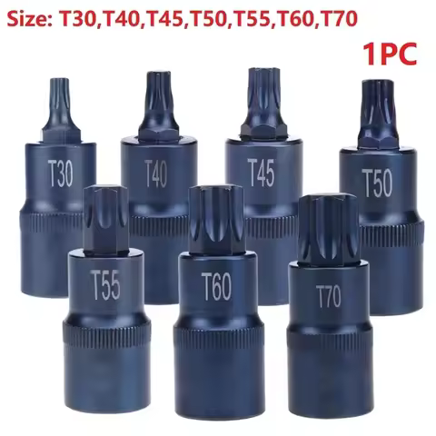 Torx Screwdriver Bit 1/2inch Socket Bits Adapter T30 T40 T45 T50 T55 T60 T70 Torx Socket Adapter Han