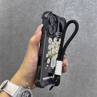 Luxury Plated Four Corners fresh flower for oppo A53 A32 A31 A52 A92 K12X A3i A3X A40 A40M A60 A3S A