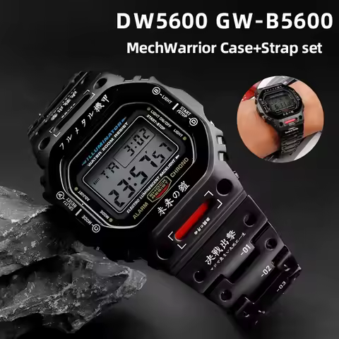 DW5600 Mod kit MechWarrior Metal case watch band for Casio G-SHOCK DW5600 GW-B5600 GWX-5600 modified