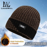 LouisWill Winter Knitted Hats Trendy Knitted Beanie Hat Winter Autumn Hats Snow Cap Fashion Winter H