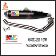 NLK 51MM/28MM Exhaust Pipe Full System Muffler Raider 150 Carb/FI