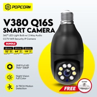 CCTV V380 Q16S IP CAM Camera 360 Degree LED Light Bulb 2Way Audio CCTV WIFI Security IP Camera