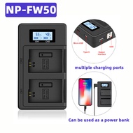 PALO NP-FW50 NPFW50 NP FW50 FW50 LCD USB Dual Charger สำหรับ Sony A6000 A6400 A6300 A6500 A7 A7II A7RII A7SII A7S A7S2 A7R