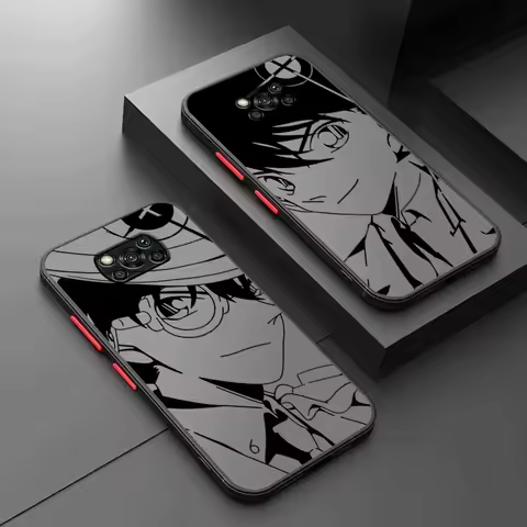 Anime D-Detective C-Conan Boy Frosted Translucent For Xiaomi Mi Poco X5 X4 X3 M6 M5S M5 M4 M3 F5 F4 