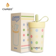 ​CIVAGO（13oz）ทันสมัย​แก้วน้ําฟางแบบพกพาถ้วยสูญญากาศสแตนเลสพร้อมเคลือบเซรามิก