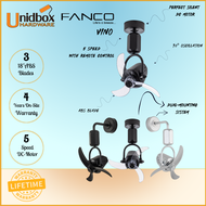 [NEW LAUNCH] Fanco VINO 18" DC Motor Ceiling Corner Fans and Wall Fan with Remote Control/ROOM/HALL/CORNER/UNIDBOX/DINNING/KITCHEN/Remote Control Ceiling Fan