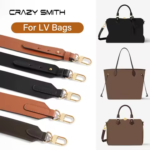 CRAZYSMITH Vachetta Leather Shoulder Wide Strap for LV Series Bags Genuine Leather Straps for Crossb