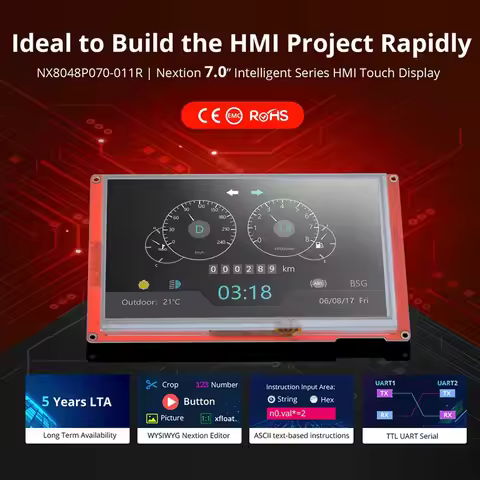 NEXTION 7.0 Intelligent LCD Touch Display Module NX8048P070-011C/R Multifunction HMI Resistive/Capac