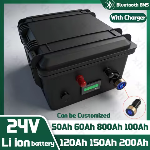XH-camping 24V Waterproof IP67 24V 50Ah 60Ah 80Ah 100Ah 120Ah 150Ah 200Ah Lithium Li Ion Battery 24v
