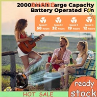 Portable Camping Fan 20000mAh Rechargeable Battery Powered Fan Desk Fan Personal Fan for Travel Powe