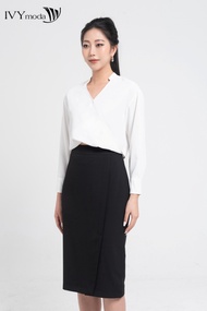 Áo kiểu cổ V đắp chéo IVY moda MS 17M8270