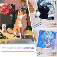 Digital Oil Paint By Numbers 20cm Canvas Frame Art Toy Painting Diy Number H4n6