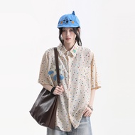 zuocisankon | เสื้อแขนสั้นปัก dopamine