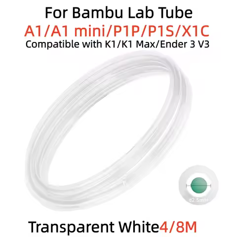 For Bambu Lab Ptfe Tube P1P AMS A1 Mini 3D Printer Teflonto Pipe 1.75mm Bambulab Ptfe Tube 4/8m Tran