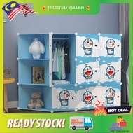 [READY STOCK] Doraemon 9 cube Corner DIY  lWardrobe Cabinet Clothes Storage / Almari Baju Kanak kanak