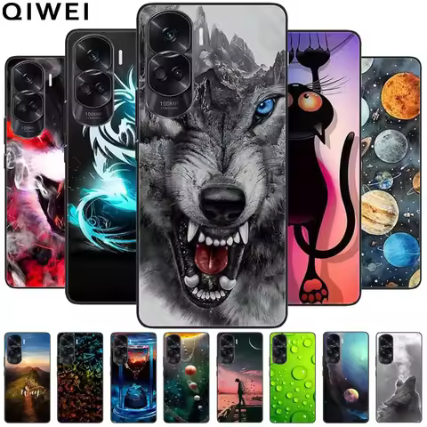 For Honor 90 Lite Case Soft Silicone Wolf Lions TPU Phone Cases for Honor 90Lite 5G Shockproof Cover