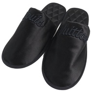 成色極佳：LOUIS VUITTONLV Sweet Line 標誌刺繡緞面拖鞋，黑色，尺寸 38-39，附防塵袋，義大利製造，推薦女士穿著。