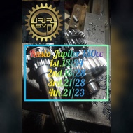 Racing Gear Ratio Jupiter Z Old 5tp Vega R New/Old Cripton 130cc size 1st.13/34; 2nd.16/28; 3rd.21/2