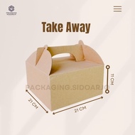 Take Away 21x21x11/Handle Box /Takeaway Box 21/ Box Catering/ Cake Box/ Cake Box Rice Box/ Dry Cake 
