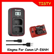 KingMa Canon LP-E6NH (2000mAh) 2-Pack Battery and LCD Dual Charger Kit for Canon EOS R6 90D 6D2 6D 80D 5D4 5D3 5D2