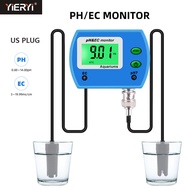 Yieryiมืออาชีพ2 In 1 PH Meter EC Meterสำหรับพิพิธภัณฑ์สัตว์น้ำหลายพารามิเตอร์น้ำหน้าจอที่มีคุณภาพออน